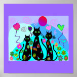 Black Cat Art  "Fantasy Cats of Summer" posters
