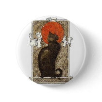 Black Cat - Art Nouveau - Theophile Steinlen buttons by ArtNouveauDaz Black Cat - Art Nouveau - Theophile Steinlen buttons