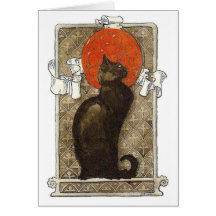 Black Cat - Art Nouveau - Theophile Steinlen Greeting Cards
