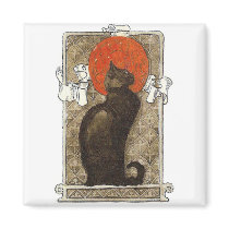 Black Cat - Art Nouveau - Theophile Steinlen Fridge Magnet