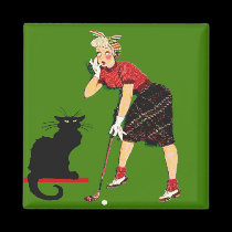 Black Cat At Golf magnets