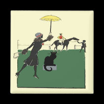 Black Cat At Horse Race magnets