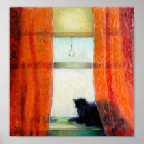 Black Cat at the Window Print