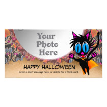 Black Cat...Away! Halloween PhotoCard Template