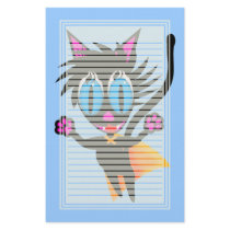 Black Cat Away Lined Stationery