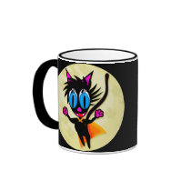 Black Cat...Away! Mugs