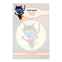 Black Cat...Away Personalized Stationery
