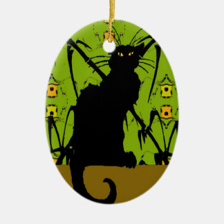 black cat bamboo christmas tree ornaments