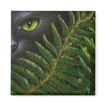 BLACK CAT BEHIND THE FERNS Magnet by BY_CYRA BLACK CAT BEHIND THE FERNS Magnet