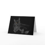 Black cat, Black Rose Greeting Card