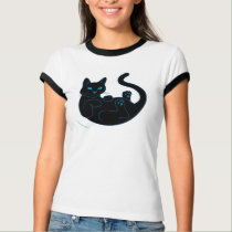 Black Cat, Blue Eyes. t-shirts