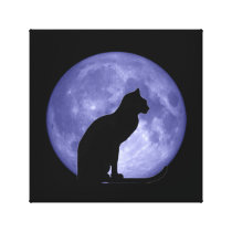 Black Cat, blue moon canvas print canvas prints