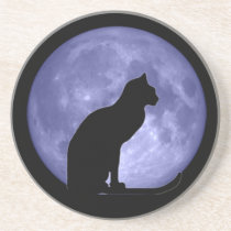 Black Cat Blue Moon Coaster