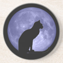 Black Cat Blue Moon Coaster