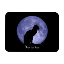 Black Cat Blue Moon Flexible Magnet magnets