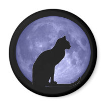 Black Cat Blue Moon Fridge magnet magnets