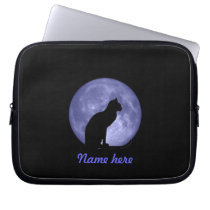 Black cat Blue moon laptop sleeve laptop sleeves