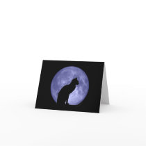 Black Cat Blue Moon note card cards