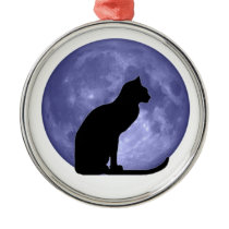 Black Cat Blue Moon Ornament ornaments