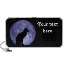 Black Cat, blue moon personalized portable speaker speakers