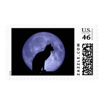 Black Cat Blue Moon postage stamps