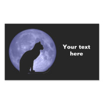 Black Cat Blue Moon Rectangle Stickers stickers