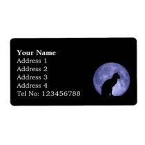 Black Cat, Blue Moon Shipping label (L) labels