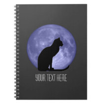Black cat Blue moon spiral notebook notebooks