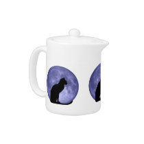 Black Cat Blue Moon Teapot teapots