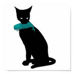 Black Cat, Blue Whale Print