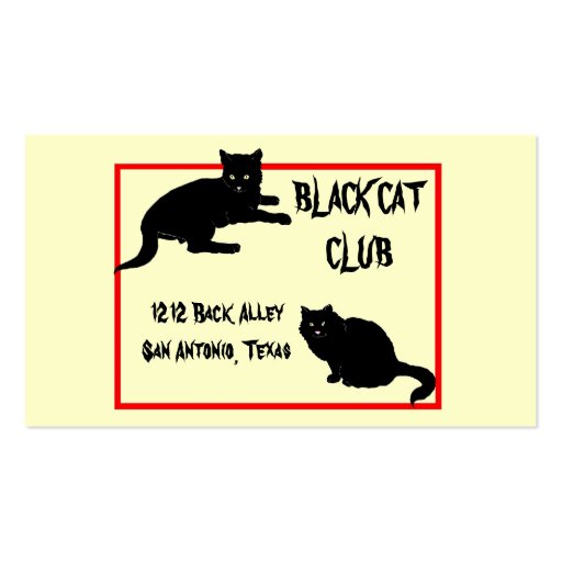 Black Cat Business Card (front side)