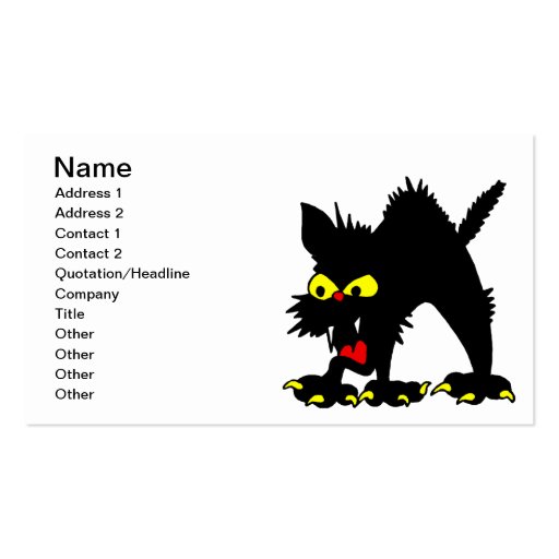 Black Cat Business Cards (front side)