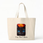 Black Cat Butterfly Painting Art - Multi Bags