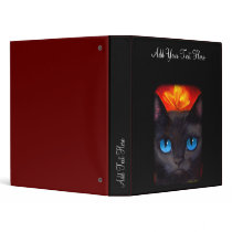 Black Cat Butterfly Painting Art - Multi Binders