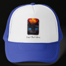 Black Cat Butterfly Painting Art - Multi hats
