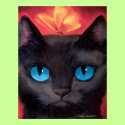 Black Cat Butterfly Painting - Poster posters