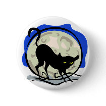 Black Cat Button