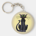 BLACK CAT by SHARON SHARPE Keychain