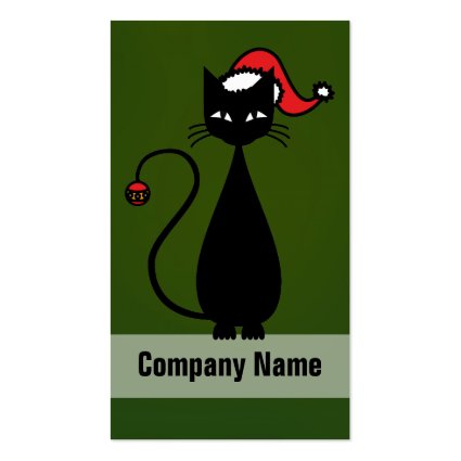 Black Cat Christmas Business Cards