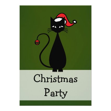 Black Cat Christmas Invites