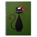 Black Cat Christmas Spiral Note Book
