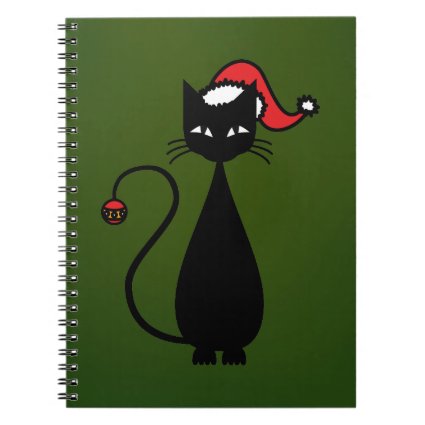 Black Cat Christmas Spiral Note Book
