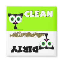 Black Cat Clean / Dirty Dishwasher Magnet