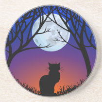 Black Cat Coaster Black Cat Art Decor Cat Lover Gi coasters