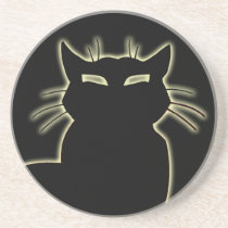Black Cat Coaster Black Cat Art Decor Cat Lover Gi coasters