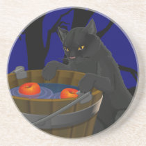 Black Cat Coaster Fun Halloween Cat Decor coasters