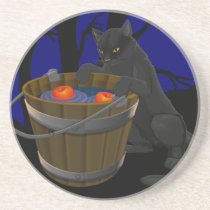 Black Cat Coaster Fun Halloween Cat Decor coasters