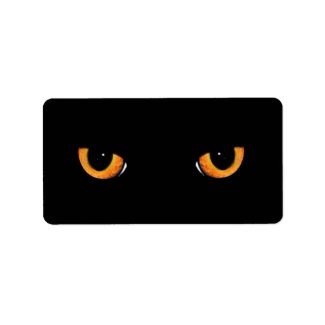 Black Cat Eyes Halloween Address Labels label