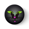 BLACK CAT FACE by SHARON SHARPE button