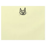 Black cat face cartoon. On Cream. Flyer